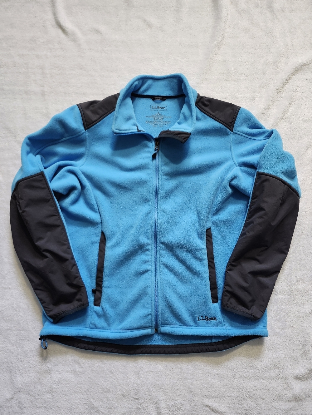 L. L. Bean Polartec Wind Pro Sweater Fleece Jacket Blue‎ Dark Grey Women's Large